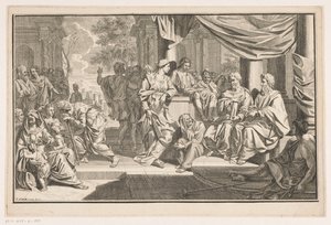 Paweł i Barnaba głoszą przed świątynią autorstwa Louis Fabritius Dubourg