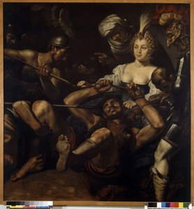 Samson i Dalila: Samson traci siły, gdy Dalila obcina włosy (olej na płótnie)