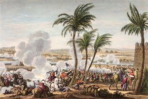 Bitwa o Piramidy, Egipt, 3 Termidor, rok 6, 21 lipca 1798 autorstwa Louis Francois Couche