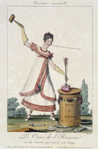 Karykatura o miłości: „Serce mężczyzny lub kobiety, która traci czas” - Carnavalet autorstwa Louis François Charon