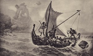 Ulisses szydzi z Cyklopa autorstwa Louis Frederic Schutzenberger
