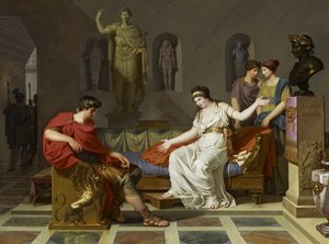 Kleopatra i Oktawian autorstwa Louis Gauffier