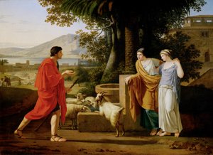 Jacob venant trouver les filles de Laban - Jakub spotyka córki Labana ... autorstwa Louis Gauffier