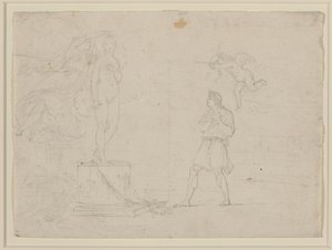 Studium dla Pigmaliona i Galatei, ok. 1797 (kreda na papierze) autorstwa Louis Gauffier
