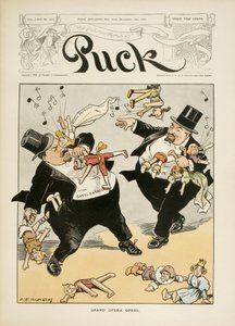 Ilustracja z przedniej okładki „Puck Magazine”, tom LXIV, nr 1654, 11 listopada 1908 r.