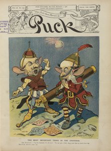 Okładka krążka upamiętniająca Charlesa Evansa Hughesa, wybranego na gubernatora Nowego Jorku, 1906 (czasopismo)