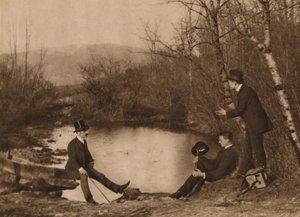 Trzech mężczyzn nad stawem, 1937