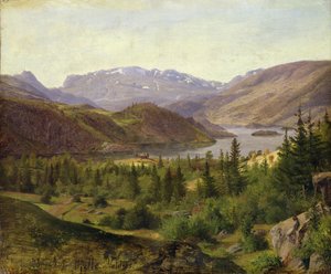 Hjelle in Valders, Tile Fjord, 1835 (olej na płótnie na tekturze)