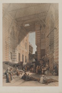 Egipt i Nubia, tom III: Bazar Jedwabnych Mercerów, Kair, 1848. autorstwa Louis Haghe