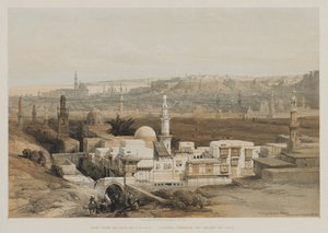 Egipt i Nubia, Tom III: Kair od Bramy Citzenib, patrząc w kierunku Pustyni Sueskiej autorstwa Louis Haghe