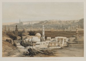 Egipt i Nubia, Tom III: Kair od Bramy Citzenib, patrząc w kierunku Pustyni Sueskiej, 18 autorstwa Louis Haghe