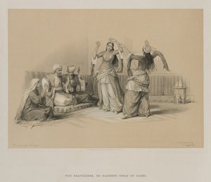 Egipt i Nubia, tom III: tańczące dziewczyny w Kairze, 1849. autorstwa Louis Haghe