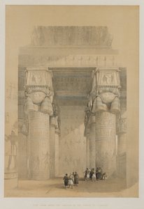Egipt i Nubia, Tom II: Widok spod portyku świątyni Dendera autorstwa Louis Haghe