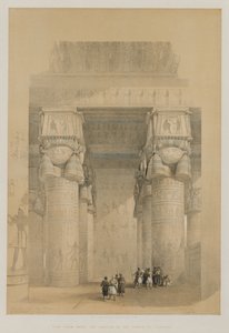 Egipt i Nubia, Tom II: Widok spod portyku świątyni Dendera, 1849. autorstwa Louis Haghe