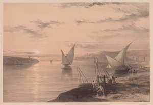 Egipt i Nubia: Tom I - nr 12, Hadjar Silsilis autorstwa Louis Haghe