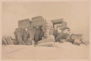 Egipt i Nubia: Tom I - nr 1, nr 2, Pozostałości portyku świątyni Kom Ombo, 1838. autorstwa Louis Haghe