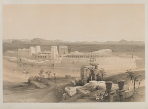 Egipt i Nubia, Tom I: Widok ogólny wyspy Philae, Nubia autorstwa Louis Haghe