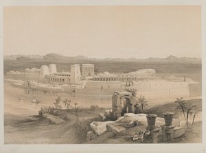 Egipt i Nubia, Tom I: Widok ogólny wyspy Philae, Nubia, 1846. autorstwa Louis Haghe