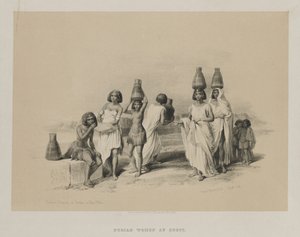 Egipt i Nubia, Tom I: Nubijskie Kobiety w Kortie, nad Nilem autorstwa Louis Haghe