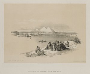 Egipt i Nubia, Tom I: Piramidy Geezeh, od Nilu autorstwa Louis Haghe
