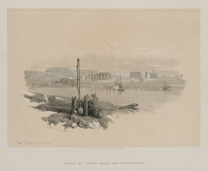 Egipt i Nubia, tom I: Ruiny Luksoru od południowego zachodu, 1846. autorstwa Louis Haghe