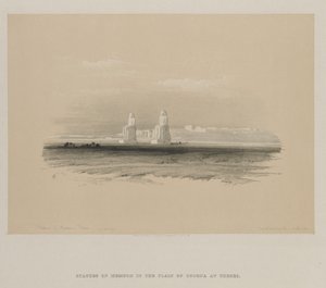 Egipt i Nubia, tom I: Posągi Memnona, Teby, 1846. autorstwa Louis Haghe