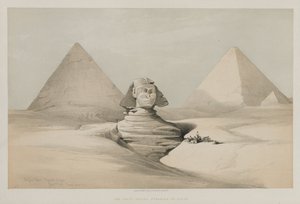 Egipt i Nubia, Tom I: Wielki Sfinks, Piramidy Gezeeh, 1846. autorstwa Louis Haghe