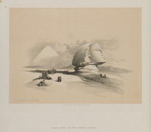 Egipt i Nubia, Tom I: Wielki Sfinks, Piramidy Gezeeh, 1846. autorstwa Louis Haghe