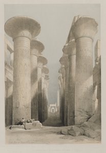Egipt i Nubia, Tom I: Teby, Wielka Sala w Karnacu, 1848. autorstwa Louis Haghe