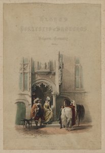 Haghes Portfolio szkiców. Belgia. Niemcy, tom. III: Strona tytułowa, na drzwiach...Brugia, 1850. autorstwa Louis Haghe