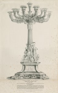 Ilam Hall - Świeczniki: litografia, 1832 autorstwa Louis Haghe