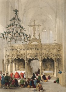 Ekran w kościele Aerscot, arkusz 2 z „Portfolia szkiców Haghe: Belgia, Niemcy”, c.1845-55 autorstwa Louis Haghe