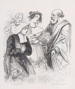 Dwie Siostry Miłosierdzia z Dzieł wszystkich Bérangera, 1836. Twórcy: Louis-Henri Brevière, Cesar-Auguste Hebert. autorstwa Louis Henri Brevière, Cesar Auguste Hebert