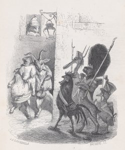 Niejednokrotnie, wychodząc z balu maskowego, pan de*** został zatrzymany przez patrol..., ok. godz. 1837-47.
