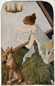 Penelopa z gobelinem - panel haftowany przez H. de Rudder autorstwa Louis Henri de Rudder