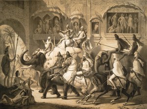 Ulica w Lahore (marzec 1842) autorstwa Louis Henri de Rudder