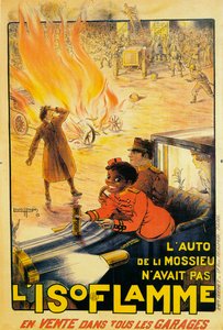 Reklama gaśnic przeciwpożarowych Isoflamme, 1913 autorstwa Louis Houpin