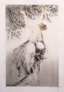 Dziewczyna zbierająca cytryny autorstwa Louis Icart