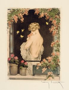 Cztery pory roku: lato, ok. 1928 (ręczna igła i akwatinta) (zob. też 745548-51) autorstwa Louis Icart