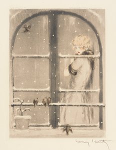 Cztery pory roku: zima, ok. 1928 (ręczna igła i akwatinta) (zob. też 745548-50) autorstwa Louis Icart