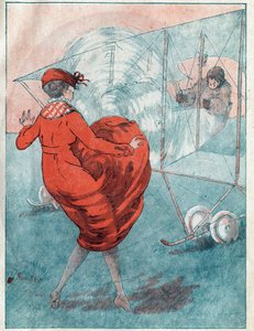 Przychylny wiatr: wścibska helisa. Ilustracja autorstwa Louisa Icarta (1888-1950) dla magazynu „Le Fantasio”” z maja 1916 r. autorstwa Louis Icart