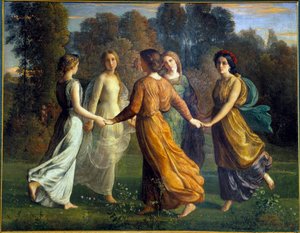 Wiersz duszy; Promienie słoneczne. Obraz Anne Francois Louis Janmot (1814-1892)
