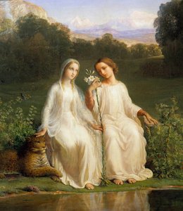 Wiersz duszy; Dziewice. Obraz Anne Francois Louis Janmot (1814-1892) autorstwa Louis Janmot