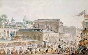 Zabytki znalezione w Herkulanum przewożone do Muzeum Neapolitańskiego, ok. 1782 (pióro, atrament i toaleta na papierze)