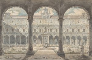 Klasztor Certosa di San Martino, Neapol, ok.1777-1779. autorstwa Louis Jean Desprez