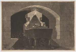Grób z kariatydami autorstwa Louis Jean Desprez