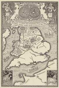Mapa pokazująca sytuację w Królewskich Lasach Myśliwskich, w których żył Robin Hood, AD 1160-1247