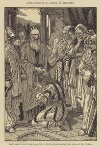Dawid namaszczony przez Samuela w Betlejem autorstwa Louis John Rhead
