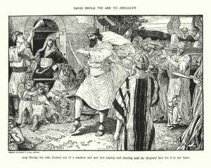 Dawid wnosi Arkę do Jerozolimy (litografia) autorstwa Louis John Rhead