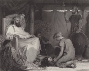 Dawid przyprowadzony przed Saula autorstwa Louis John Rhead